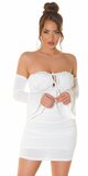 Romantické mini šaty s odhalenými ramenami Biela