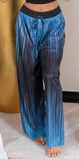 Široké nohavice s vysokým pásom GRADIENT Modrá