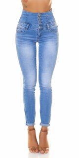Vysoké džíny so shaping efektom Tmavomodrá