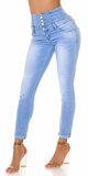 Vysoké džíny so shaping efektom Modrá