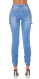 Vysoké kapsáčové džíny dámske Modrá