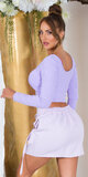 Krátka kapsáčová sukňa Lilac