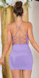 Mini šaty s ramienkovým odhaleným chrbtom Lilac