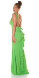 Bezrukávové večerné šaty s otvoreným chrbtom Zelená