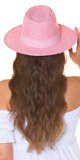 Letný papierový klobúk dámsky Bledá ružová