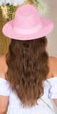 Letný papierový klobúk dámsky Bledá ružová