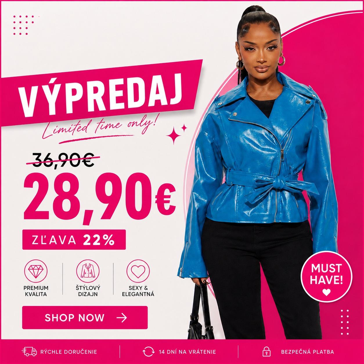 ???? MODRÁ BUNDA VO VÝPREDAJI ???? Výrazná modrá, lesklý efekt a strih so zaväzovaním v páse, ktorý krásne dotvorí outfit. ✨Pôvodná cena: 36,90 € ???? Teraz len: 28,90 €Chceš priamy link na bundu? ???? Napíš do komentára BUNDA a pošleme Ti ho do správy. ????????️ NajlepsiaModa.sk#damskamoda #damskabunda #modrabunda #vypredaj #NajlepsiaModa