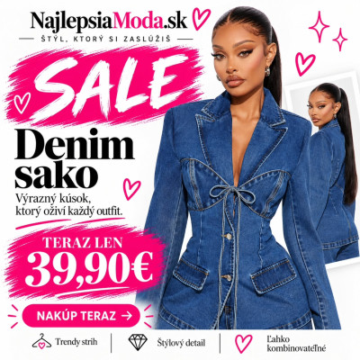 ???? DENIM SAKO za 39,90€ ???? Štýlový kúsok, ktorý ľahko skombinuješ na bežný deň aj výraznejší outfit ✨Ak hľadáš niečo trendy, nadčasové a zároveň pohodlné, toto denim sako je skvelá voľba ???????? Link k produktu nájdeš v Highlights „Výpredaj“ Neváhaj, obľúbené kúsky miznú rýchlo ????#najlepsiamodask #vypredaj #denimstyle #denimsako #damskamoda