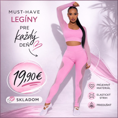 ???? Must-have legíny pre každodenný komfort a štýl!Hľadáš kúsok, v ktorom sa budeš cítiť pohodlne, sebavedomo a zároveň štýlovo? ✨ Tieto legíny sú presne to, čo potrebuješ do fitka aj na bežné nosenie???? https://najlepsiamoda.sk/damske-leginy/ruzove-sportove-leginy-s-vysokym-pasom-a-sietkovymi-detailmi✔️ Príjemný a priedušný materiál ✔️ Elastický strih, ktorý zvýrazní postavu ✔️ Perfektné na tréning aj voľný časA teraz najlepšie? ???? Len za 19,90 €!Neváhaj a dopraj si komfort, ktorý si zamiluješ ????